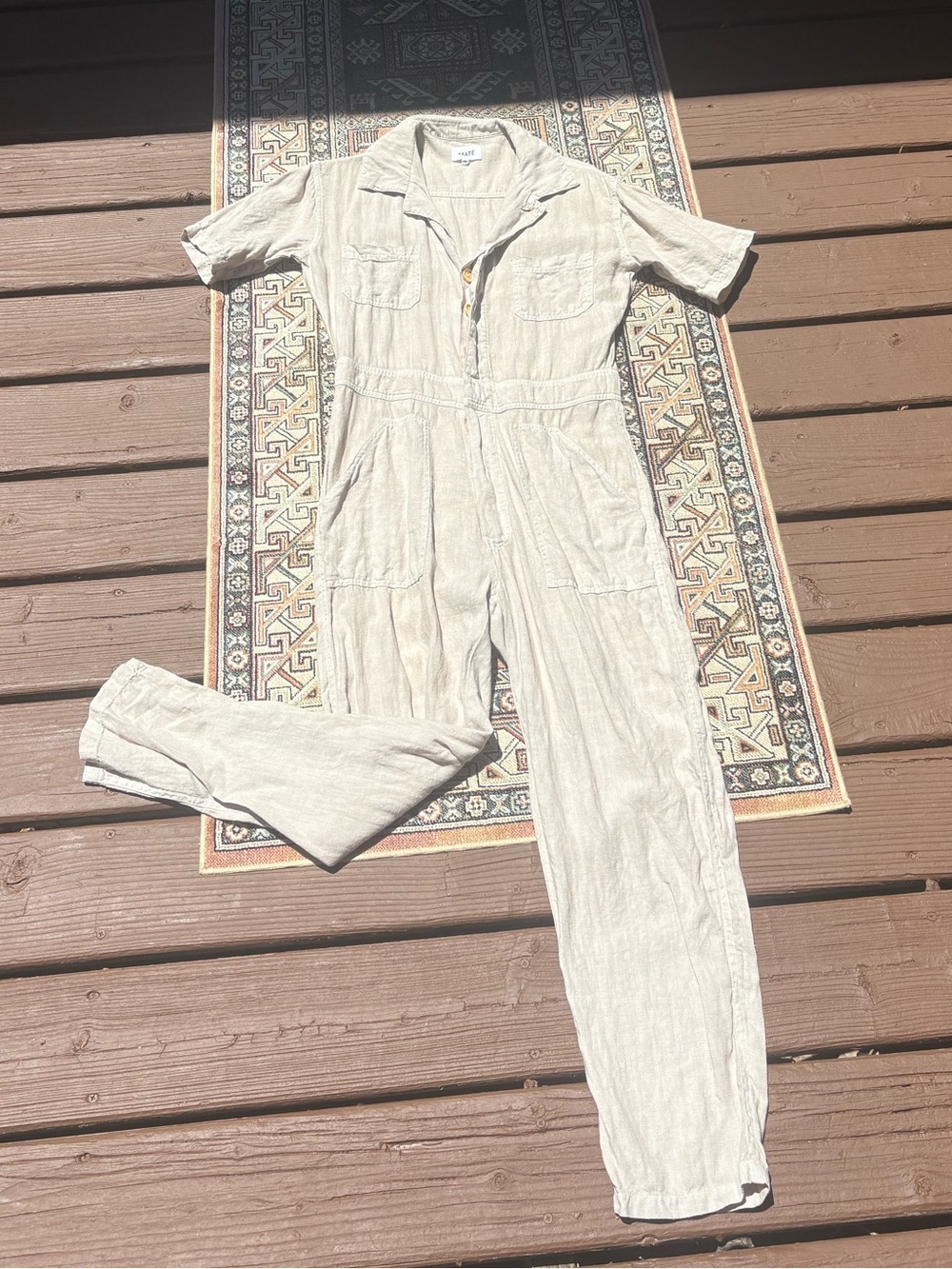 MATE the Label 100% Linen Short Sleeve Jumpsuit - Picture 4 of 11